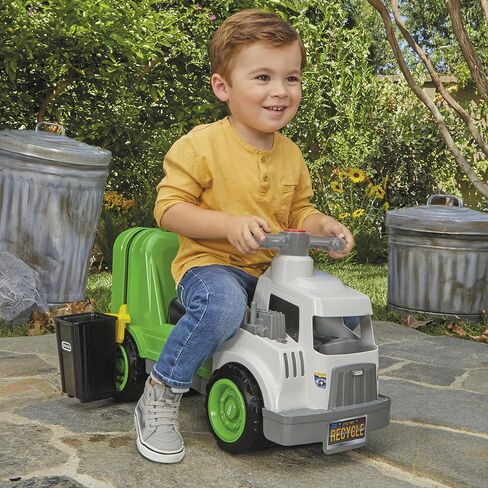Little Tikes Dirt Diggers Garbage Truck Scoot Ride On with Real Working Horn and Trash Bin for Themed Roleplay for Boys, Girls, Kids, Toddlers Ages 2 to 5 Years, Large in Saudi Arabia