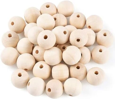 300Pcs 8mm Wooden Spacer Beads - Round Unfinished Natural Wood Loose Beads in Kuwait