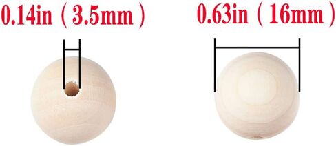 300Pcs 8mm Wooden Spacer Beads - Round Unfinished Natural Wood Loose Beads in Kuwait