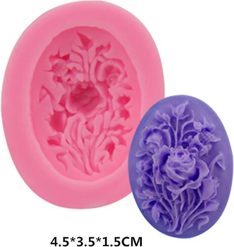 6 Pack Flower Mold: Peony, Rose, Sunflower Resin Casting Molds for Candle Making, Home Decor, 3D Animal Silicone Molds in Kuwait