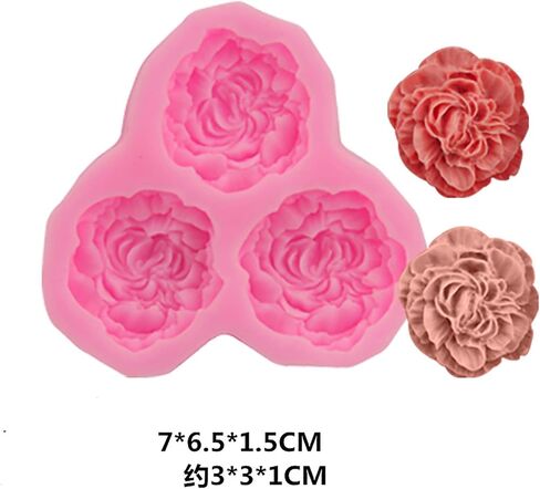 6 Pack Flower Mold: Peony, Rose, Sunflower Resin Casting Molds for Candle Making, Home Decor, 3D Animal Silicone Molds in Kuwait