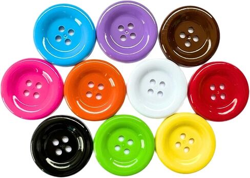 KongKwan 2 بوصة زر لون البلاستيك الراتنج دائرة كبيرة زر 2 بوصة 10 ألوان-حرفة الخياطة DIY in Kuwait