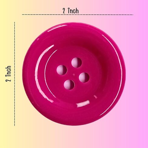 KongKwan 2 بوصة زر لون البلاستيك الراتنج دائرة كبيرة زر 2 بوصة 10 ألوان-حرفة الخياطة DIY in Kuwait