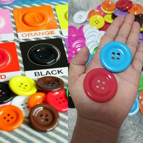 KongKwan 2 بوصة زر لون البلاستيك الراتنج دائرة كبيرة زر 2 بوصة 10 ألوان-حرفة الخياطة DIY in Kuwait