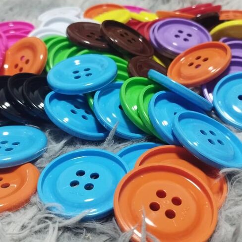 KongKwan 2 بوصة زر لون البلاستيك الراتنج دائرة كبيرة زر 2 بوصة 10 ألوان-حرفة الخياطة DIY in Kuwait