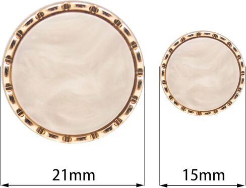 اف اند جي مجموعة ازرار بليزر مكونة من 14 قطعة مكونة من مادتين لخياطة المعاطف والبدلات والبليزر بمقاس 21 ملم و15 ملم (ذهبي + ابيض) in Kuwait