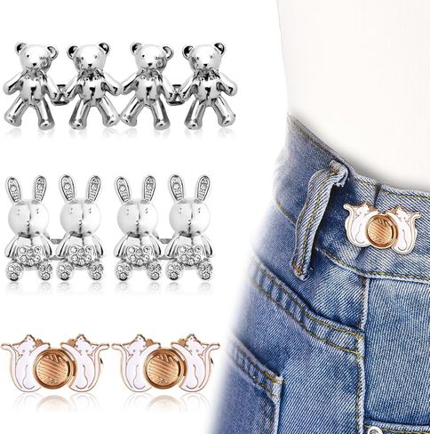 XINRUI Pant Waist Tightener Adjustable Jean Buttons Pearl Brooch Pins for Loose Jeans… in Kuwait