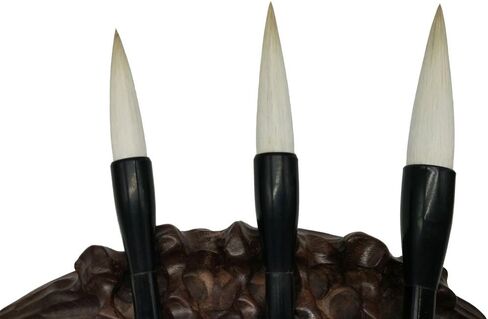 Easyou Hu Chinese Brush for Calligraphy(Running Script) and Sumi Drawing(Flower, Peony) Jianhao(Goat Hair Mixed with Little Wolf) 3pcs/pack(Size:Larger+Medium+Small) jjtb in Kuwait