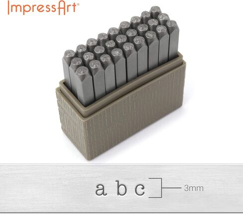 ImpressArt - مجموعة حروف معدنية صغيرة مقاس 3 مم للآلة الكاتبة الأساسية للنقش والختم والمجوهرات المصنوعة يدويًا in Kuwait