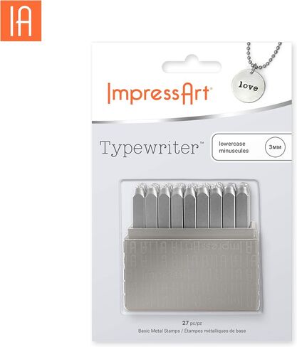 ImpressArt - مجموعة حروف معدنية صغيرة مقاس 3 مم للآلة الكاتبة الأساسية للنقش والختم والمجوهرات المصنوعة يدويًا in Kuwait