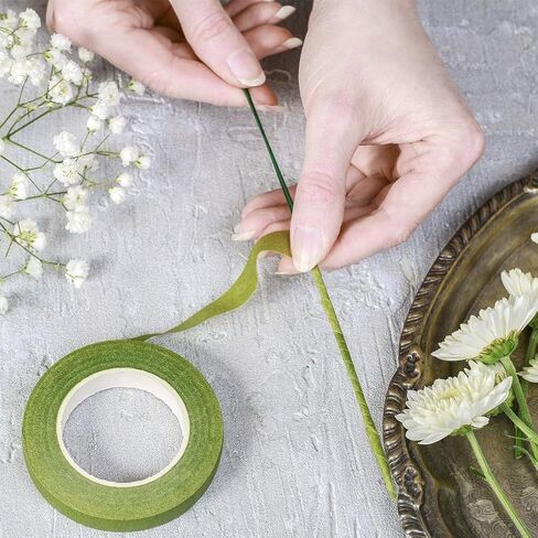 شريط زهور MeiMeiDa 10 لفات من المواد اللاصقة على شكل زهرة من أجل بائع الزهور لصنع ترتيب باقة جميلة، إكليل الزفاف والحرف اليدوية الأخرى، 0.47 بوصة × 30 ياردة لكل لفة، متعددة الألوان in Kuwait