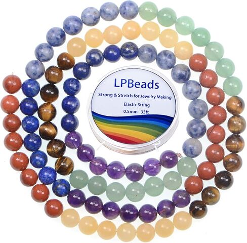 LPBeads 100 قطعة 8 مللي متر حبات الهيماتيت الطبيعية الأحجار الكريمة خرز مستدير فضفاض لصنع المجوهرات بحبل مطاطي كريستالي in Kuwait