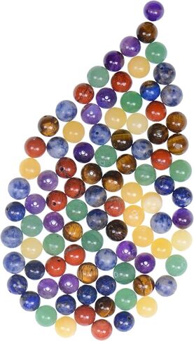 LPBeads 100 قطعة 8 مللي متر حبات الهيماتيت الطبيعية الأحجار الكريمة خرز مستدير فضفاض لصنع المجوهرات بحبل مطاطي كريستالي in Kuwait