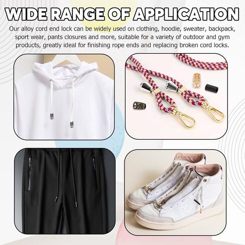 Wokape 120Pcs Alloy Cord End Lock Stopper, Hollow/Column/Bell Rope End Fastener Stopper Metal Drawstring for Bag Clothes DIY Lanyard in Saudi Arabia