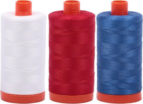 Bundle of Aurifil 50wt Egyptian Cotton Thread, Large 1422 Yard Spools, with and Without Aurifil Empty Thread Case 12 Spool Capacity (3 Spool Bundles, 2021 2250 2730) in Kuwait