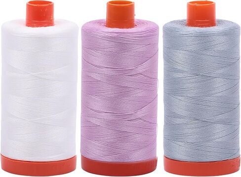 Bundle of Aurifil 50wt Egyptian Cotton Thread, Large 1422 Yard Spools, with and Without Aurifil Empty Thread Case 12 Spool Capacity (3 Spool Bundles, 2021 2250 2730) in Kuwait