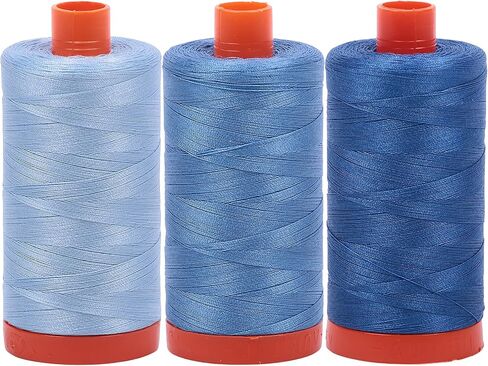 Bundle of Aurifil 50wt Egyptian Cotton Thread, Large 1422 Yard Spools, with and Without Aurifil Empty Thread Case 12 Spool Capacity (3 Spool Bundles, 2021 2250 2730) in Kuwait