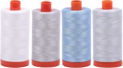 Bundle of Aurifil 50wt Egyptian Cotton Thread, Large 1422 Yard Spools, with and Without Aurifil Empty Thread Case 12 Spool Capacity (3 Spool Bundles, 2021 2250 2730) in Kuwait