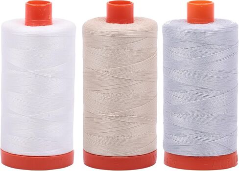 Bundle of Aurifil 50wt Egyptian Cotton Thread, Large 1422 Yard Spools, with and Without Aurifil Empty Thread Case 12 Spool Capacity (3 Spool Bundles, 2021 2250 2730) in Kuwait