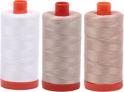 Bundle of Aurifil 50wt Egyptian Cotton Thread, Large 1422 Yard Spools, with and Without Aurifil Empty Thread Case 12 Spool Capacity (3 Spool Bundles, 2021 2250 2730) in Kuwait