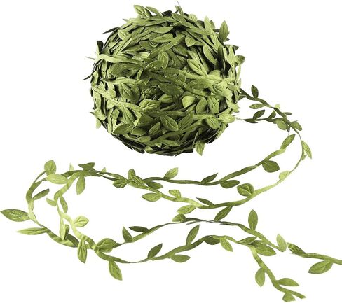 DECORA 36 Yards Artificial Gold Leaf Ribbon Trim for Wreath Making and Christmas Gift Wrapping Wedding Decoration in Kuwait