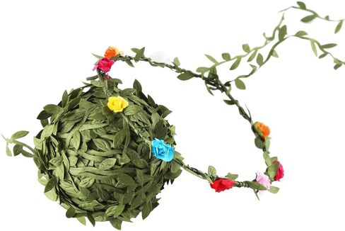 DECORA 36 Yards Artificial Gold Leaf Ribbon Trim for Wreath Making and Christmas Gift Wrapping Wedding Decoration in Kuwait