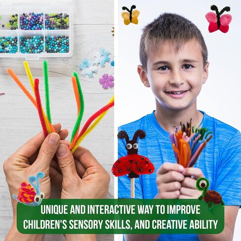 CRAFTUS 200Pcs Pipe Cleaners 20 Assorted Colors, 12 inch Long Fuzzy Craft Pipe Cleaners for DIY Art & Craft Supplies, Chenille Stems for Kids Creative Craft Decorations in Saudi Arabia