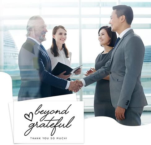 بطاقات شكر - حزمة من 50، 2.1 × 3.5 بوصة، خلفية بيضاء فارغة، أبيض وأسود، أبعد من بطاقات الشكر بالامتنان - بطاقات للعمل، وحفلات الزفاف، وحفلات الزفاف وحفلات استقبال المولود الجديد، وحفلات أعياد الميلاد أو للتعبير عن الامتنان in Kuwait