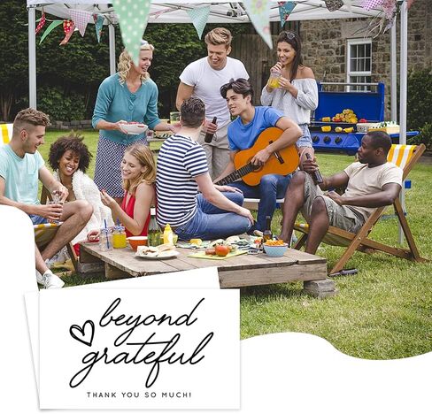 بطاقات شكر - حزمة من 50، 2.1 × 3.5 بوصة، خلفية بيضاء فارغة، أبيض وأسود، أبعد من بطاقات الشكر بالامتنان - بطاقات للعمل، وحفلات الزفاف، وحفلات الزفاف وحفلات استقبال المولود الجديد، وحفلات أعياد الميلاد أو للتعبير عن الامتنان in Kuwait