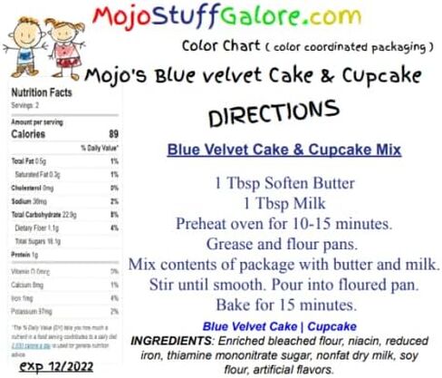 Mojo Stuff Galore Children's Easy to Bake Blue Velvet Cake Mix / Cupcake 2 Pack Refill in Kuwait