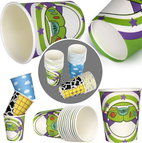 30 قطعة من الاكواب الورقية لحفلات اعياد الميلاد المستوحاة من توي ستوري سعة 9 اونصة، لعبة مستوحاة من القصة، لوازم حفلات اعياد الميلاد للاطفال، لوازم حفلات اعياد الميلاد in Kuwait