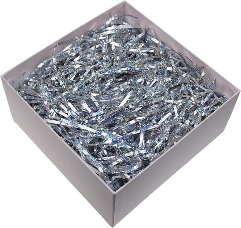 250 Grams Shiny Iridescent Film PP Hamper Shreds & Strands Shredded Crinkle Confetti for DIY Gift Wrapping & Basket Filling (Blue) in Kuwait