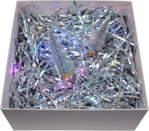 250 Grams Shiny Iridescent Film PP Hamper Shreds & Strands Shredded Crinkle Confetti for DIY Gift Wrapping & Basket Filling (Blue) in Kuwait