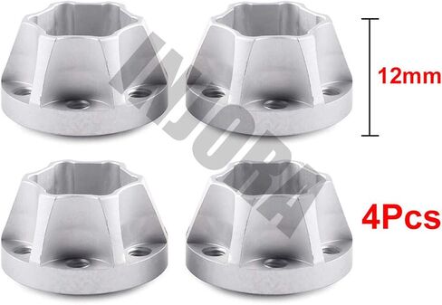 INJORA RC Car 12mm Wheel Hex Hub Metal Accessories Set 4pcs for 1/10 RC Crawler 1.9inch or 2.2inch Wheel Rim Axial SCX10 TRX4 D90 (Silver 6mm) in Saudi Arabia