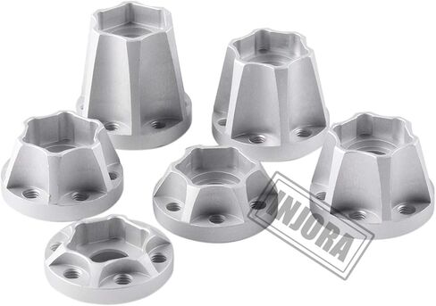 INJORA RC Car 12mm Wheel Hex Hub Metal Accessories Set 4pcs for 1/10 RC Crawler 1.9inch or 2.2inch Wheel Rim Axial SCX10 TRX4 D90 (Silver 6mm) in Saudi Arabia