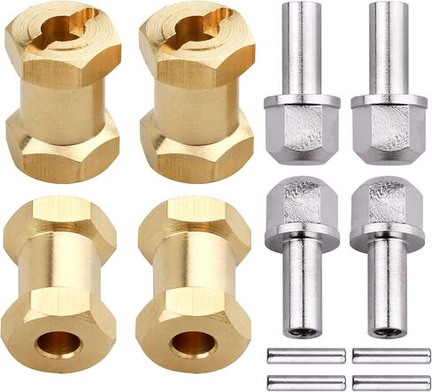 RC Hex Hub 12mm Brass Wheels Hex Hubs Extension Hex Drive Adapter Spacers for 1/10 RC Crawler Axial SCX10 90046 D90, 4-Pack (18mm) in Kuwait