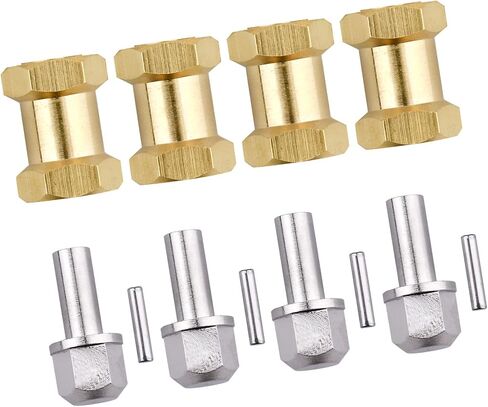 RC Hex Hub 12mm Brass Wheels Hex Hubs Extension Hex Drive Adapter Spacers for 1/10 RC Crawler Axial SCX10 90046 D90, 4-Pack (18mm) in Kuwait
