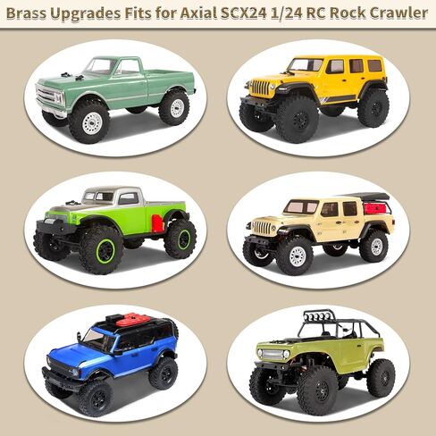 Hobbypark Brass Steering Knuckles Carriers and Brass Extended 7mm Wheel Hex Hubs Adapters for Axial SCX24 Upgrades Parts 1/24 RC Crawler Car (Black-Gold) in Saudi Arabia