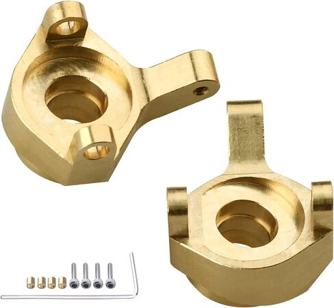 Hobbypark Brass Steering Knuckles Carriers and Brass Extended 7mm Wheel Hex Hubs Adapters for Axial SCX24 Upgrades Parts 1/24 RC Crawler Car (Black-Gold) in Saudi Arabia