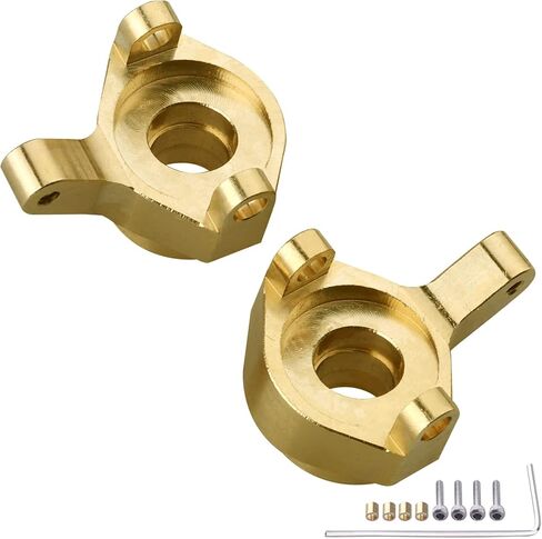 Hobbypark Brass Steering Knuckles Carriers and Brass Extended 7mm Wheel Hex Hubs Adapters for Axial SCX24 Upgrades Parts 1/24 RC Crawler Car (Black-Gold) in Saudi Arabia