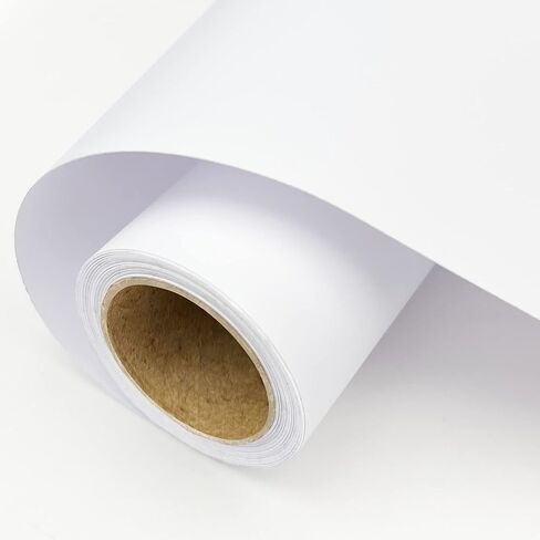 Glossy White Permanent Vinyl, 12'' X 11FT Adhesive Vinyl, Durable Vinyl Roll for Decor Sticker, Car Decal, Scrapbooking, Signs, Glossy & Waterproof in Kuwait