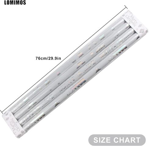 LOMIMOS Christmas Wrapping Paper,with Laser Film and Cut Lines, Large Folded Sheets with 4 Designs, Pack of 4(30in × 144in Per Roll) in Kuwait