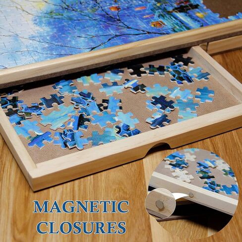 طاولة أحجية خشبية مطورة، 1000 قطعة، طاولة أحجية جيكسو من سفوزسترا، سطح عمل من اللوح الليفي الناعم، مع خمسة أدراج، إكسسوارات أحجية لـ 1000 قطعة in Kuwait