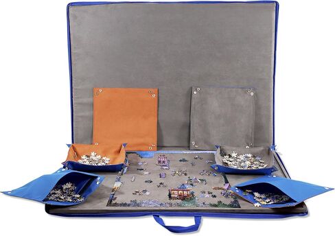 Jigsaw Puzzle Case – 1500 Piece Puzzle Table Tray Portable Puzzle Non Slip Storage Case with Handles and Sorting Trays in Kuwait