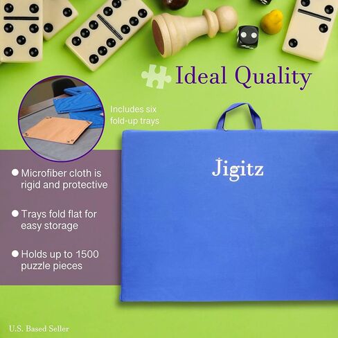 Jigsaw Puzzle Case – 1500 Piece Puzzle Table Tray Portable Puzzle Non Slip Storage Case with Handles and Sorting Trays in Kuwait