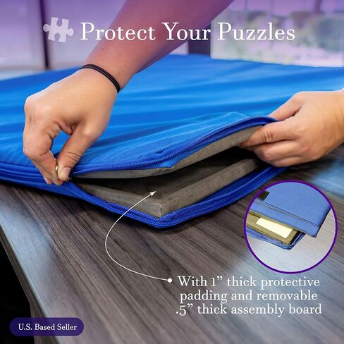 Jigsaw Puzzle Case – 1500 Piece Puzzle Table Tray Portable Puzzle Non Slip Storage Case with Handles and Sorting Trays in Kuwait