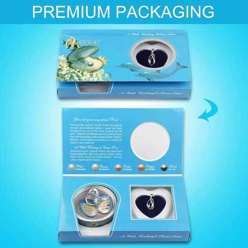 Zehao Wish Pearl Necklace Kit,Mysterious Oyster Pearl Gift Set,DIY Necklace Making Kit,Bead Locket Pendant with 20 Chain,Surprise Gift for Women(Spiral Drop ), Multicolor in Saudi Arabia