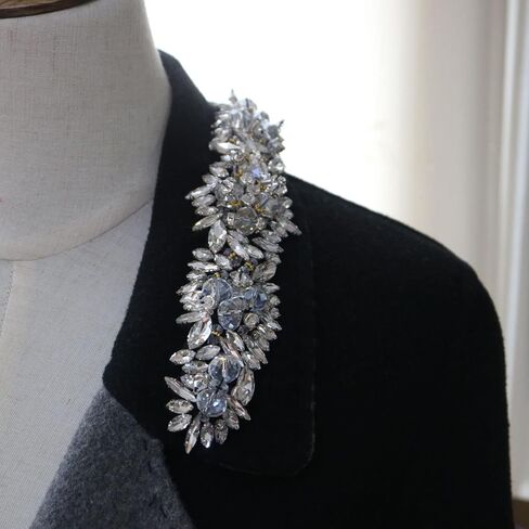 G-RUI فاخر الزجاج الأبيض حجر الراين بقع للملابس أنيقة DIY بها بنفسك مطرز خياطة على parches يزين لفستان الزفاف زنار الديكور in Kuwait