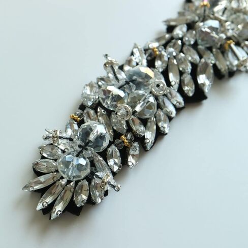 G-RUI فاخر الزجاج الأبيض حجر الراين بقع للملابس أنيقة DIY بها بنفسك مطرز خياطة على parches يزين لفستان الزفاف زنار الديكور in Kuwait