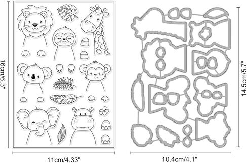 INFUNLY Stamps and Dies for Card Making Animal Metal Cutting Die Stamp Cat Dog Silicone Clear Stamp and Die Sets Scrapbooking Embossing Stencil for DIY Scrapbooking Arts Crafts Stamping in Kuwait